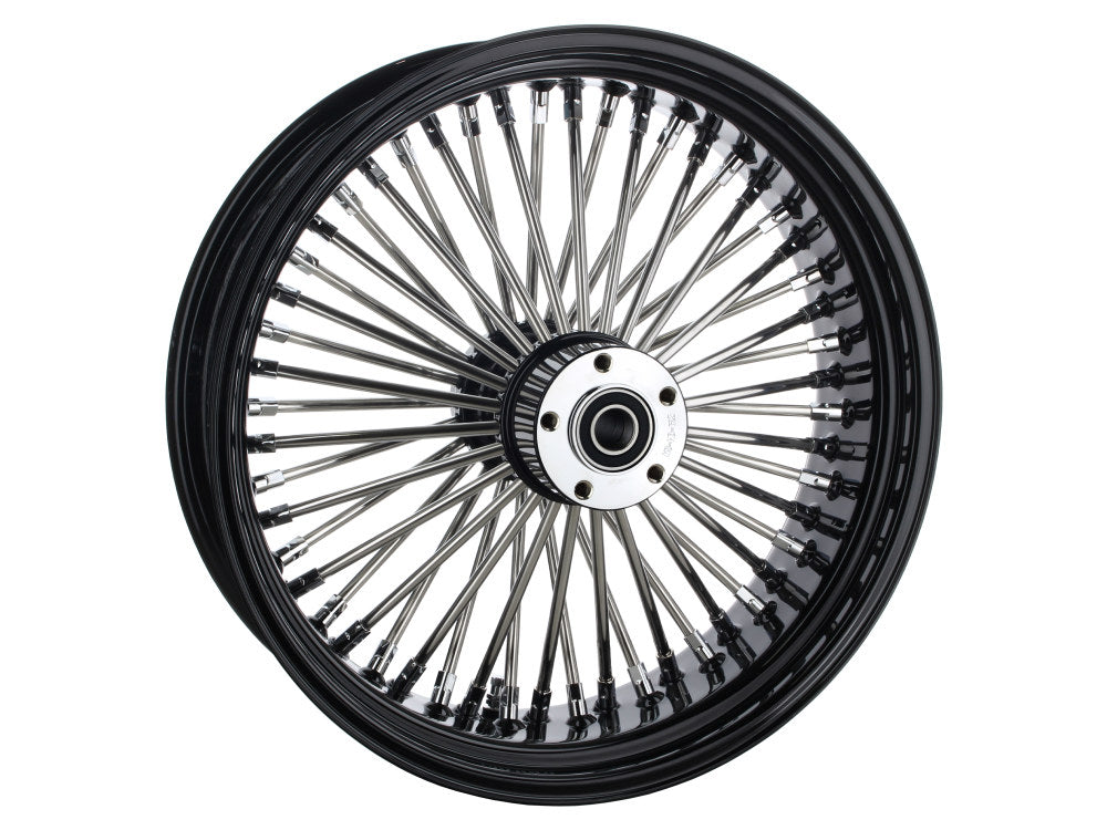 18in. x 5.5in. Mammoth Fat Spoke Rear Wheel - Gloss Black & Chrome. Fits Softail 2008up. - DNA Specialty
