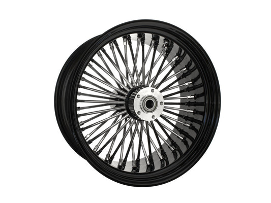 18in. x 8.5in. Mammoth Fat Spoke Rear Wheel - Gloss Black & Chrome. Fits Softail Breakout 2013-2017 & Rocker 2011. - DNA Specialty