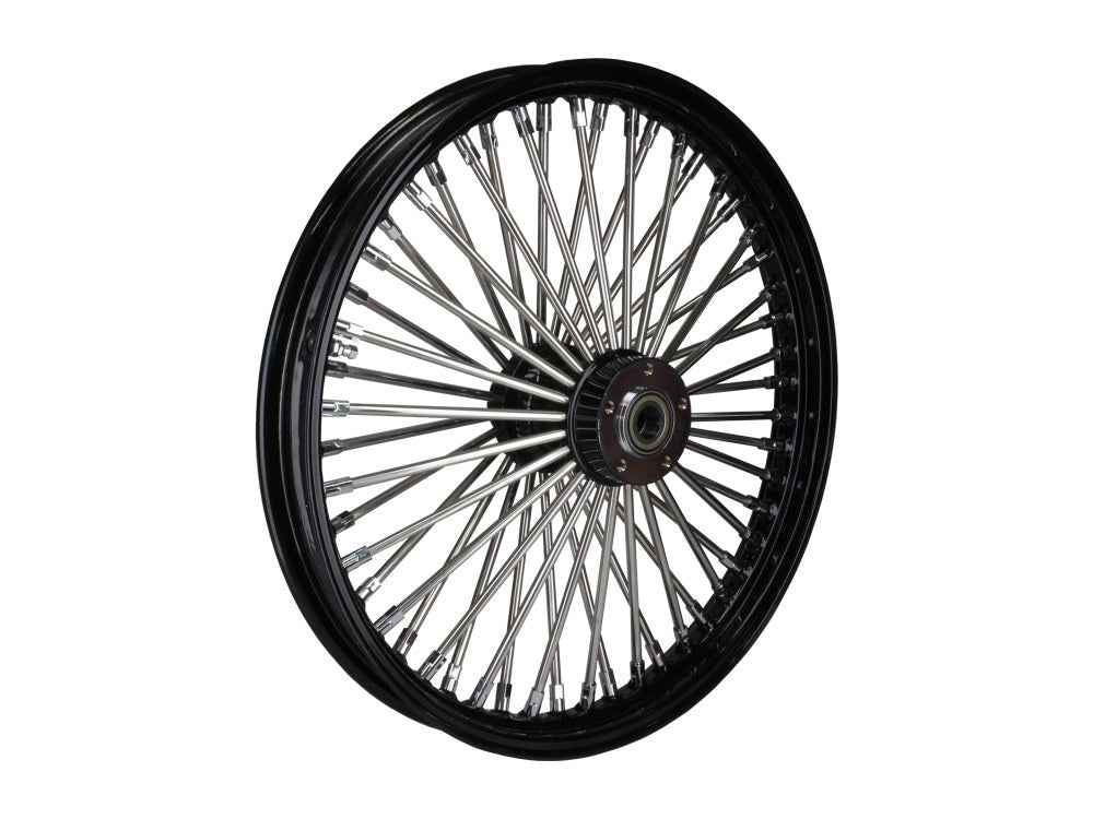 21in. x 2.15in. Mammoth Fat Spoke Front Wheel - Gloss Black & Chrome. Fits Rocker 2008-2011 & Sportster 2008-2021 - DNA Specialty