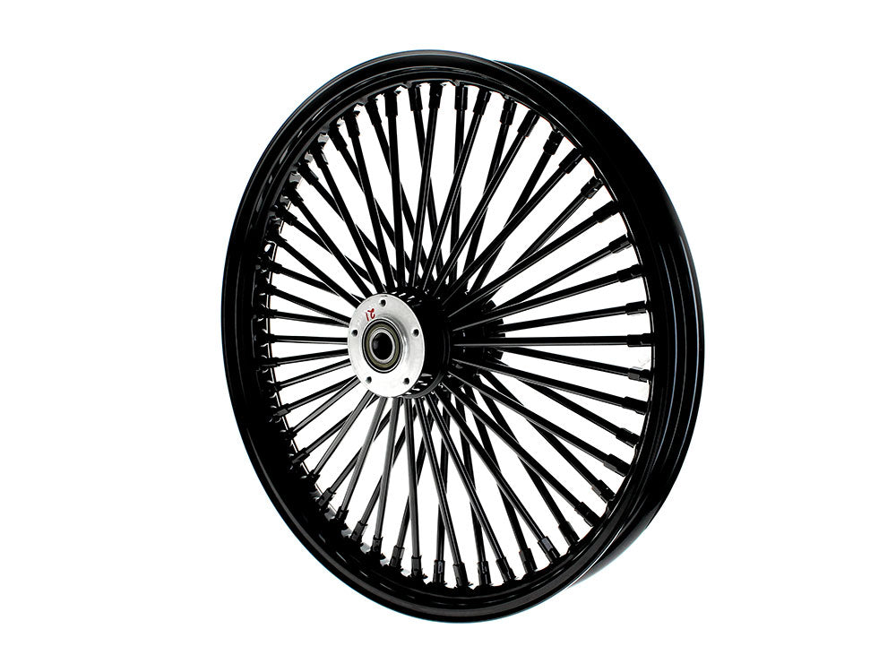 21in. x 2.15in. Mammoth Fat Spoke Front Wheel - Gloss Black. Fits Dual Disc Mid Glide Dyna Low Rider 2014-2017 & Low Rider S 2020up & Low Rider ST 2022up - DNA Specialty