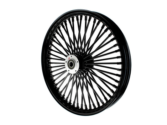 21in. x 2.15in. Mammoth Fat Spoke Front Wheel - Gloss Black. Fits Dual Disc Mid Glide Dyna Low Rider 2014-2017 & Low Rider S 2020up & Low Rider ST 2022up - DNA Specialty