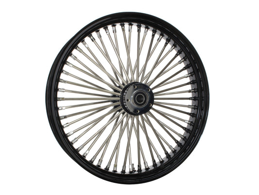 21in. x 3.5in. Mammoth Fat Spoke Front Wheel - Gloss Black & Chrome. Fits Touring 2008up - DNA Specialty