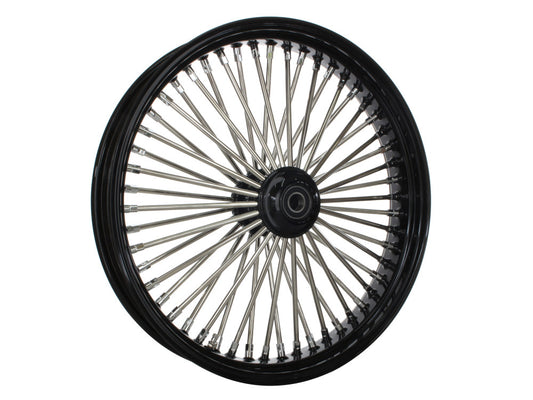 21in. x 3.5in. Mammoth Fat Spoke Front Wheel - Gloss Black & Chrome. Fits Mid Glide Dyna 2012-2017 & FX Softail 2018up. - DNA Specialty
