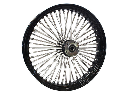 21in. x 3.5in. Mammoth Fat Spoke Front Wheel - Gloss Black & Chrome. Fits Dyna Fat Bob 2012-2017 & CVO Pro Street Breakout 2016-2017 - DNA Specialty