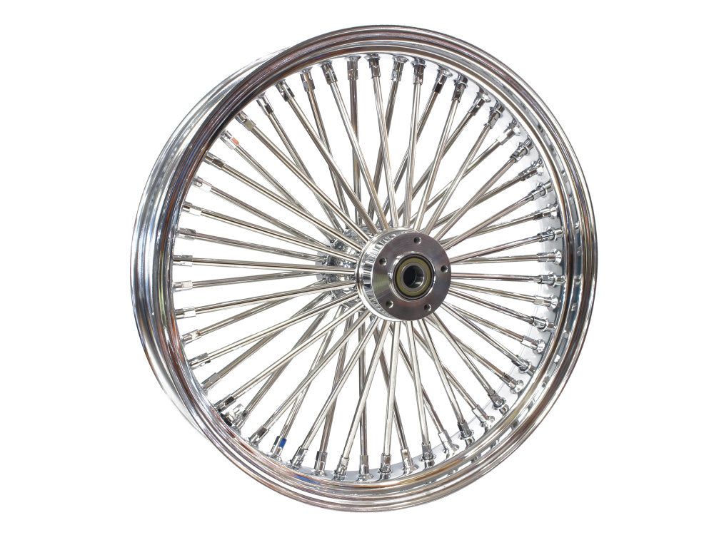 21in. x 3.5in. Mammoth Fat Spoke Front Wheel - Chrome. Fits Fits Dual Disc Dyna Fat Bob 2012-2017 & CVO Pro Street Breakout 2016-2017 - DNA Specialty
