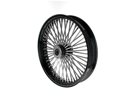 21in. x 3.5in. Mammoth Fat Spoke Front Wheel - Gloss Black & Chrome. Fits Dual Disc Mid Glide Dyna Low Rider 2014-2017 & Low Rider S 2020up & Low Rider ST 2022up - DNA Specialty