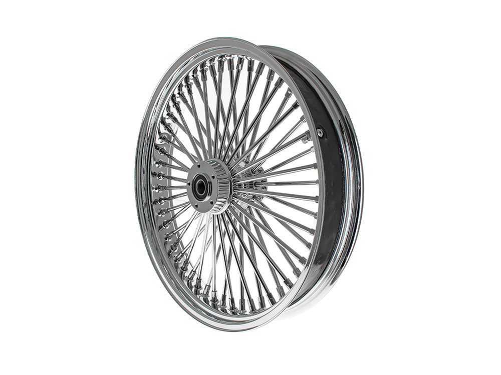 21in. x 3.5in. Mammoth Fat Spoke Front Wheel - Chrome. Fits Dual Disc Mid Glide Dyna Low Rider 2014-2017 & Low Rider S 2020up & Low Rider ST 2022up - DNA Specialty