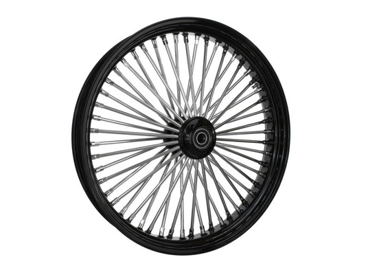 23in. x 3.5in. Mammoth Fat Spoke Front Wheel - Gloss Black & Chrome. Fits Mid Glide Dyna 2012-2017 & FX Softail 2018up. - DNA Specialty