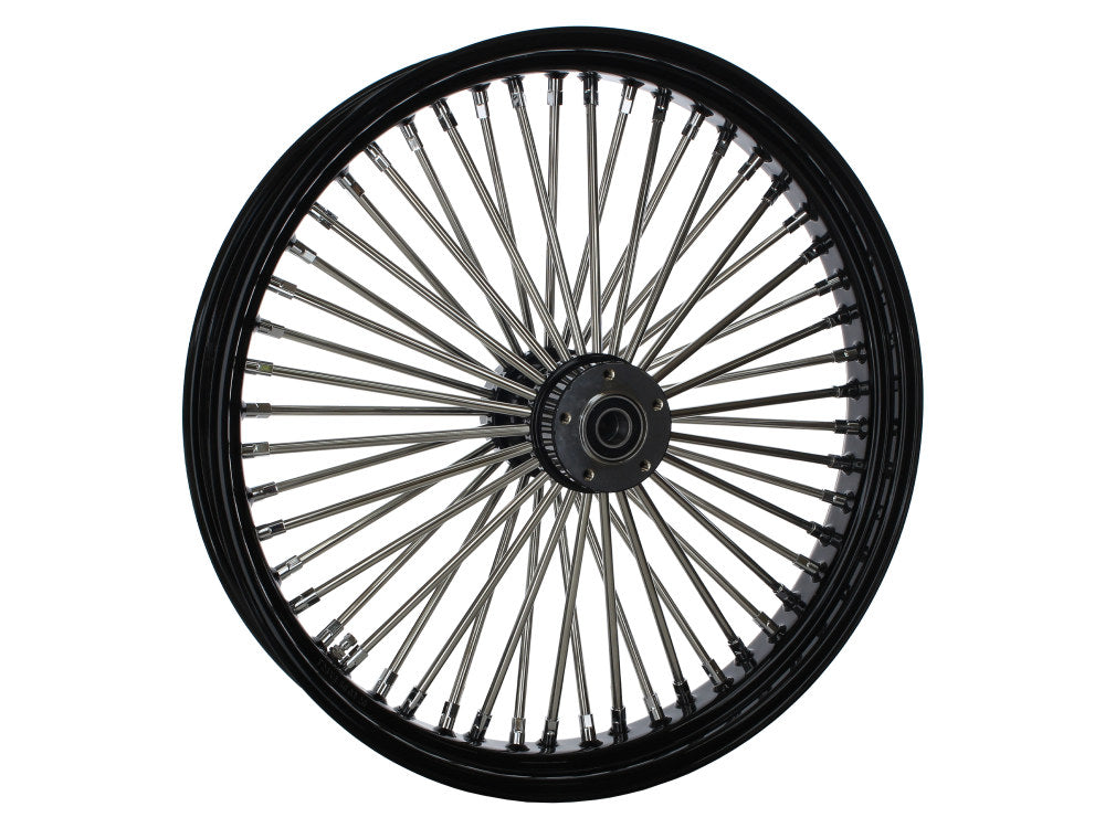 23in. x 3.5in. Mammoth Fat Spoke Front Wheel - Gloss Black & Chrome. Fits Touring 2008up. - DNA Specialty