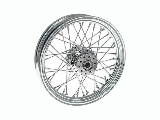 16in. x 3.5in. Rear 40 Spoke Cross Laced Wheel - Chrome. Fits Softail 2011up. - DNA Specialty