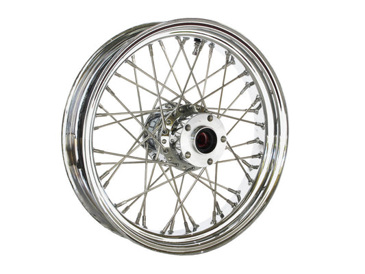 18in. x 3.5in. Rear 40 Spoke Cross Laced Wheel - Chrome. Fits Softail 2011up. - DNA Specialty