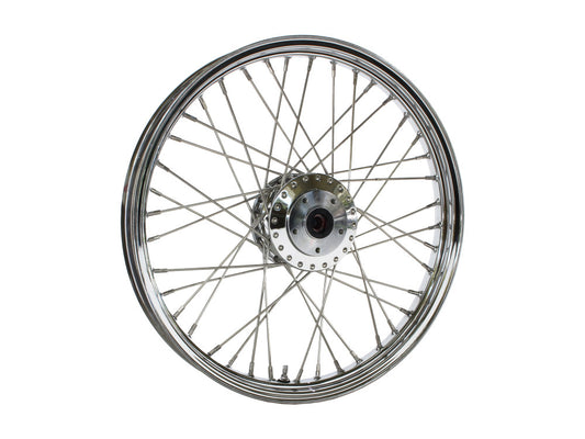 21in. x 2.15in. 40 Spoke Cross Laced Front Wheel - Chrome. Fits FX Softail 2000-2006 & Dyna Wide Glide 2000-2005. - DNA Specialty