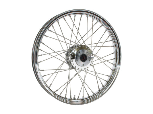 21in. x 2.15in. 40 Spoke Cross Laced Front Wheel - Chrome. Fits Dual Disc FX Softail 2000-2010 & Dyna Wide Glide 2000-2005. - DNA Specialty