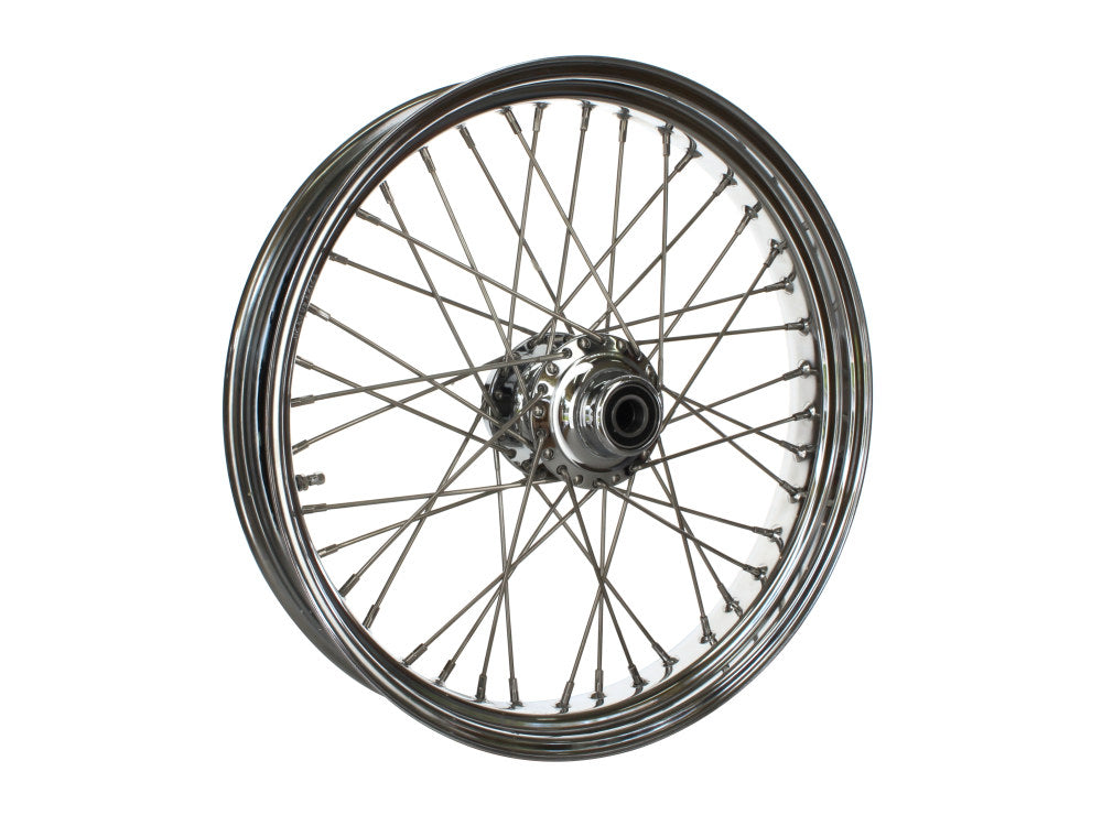 21in. x 3.5in. 40 Spoke Cross Laced Front Wheel - Chrome. Fits Softail Heritage 2011up, Deluxe 2011-2020, Slim 2012-2021 & Fatboy 2011-2017 - DNA Specialty