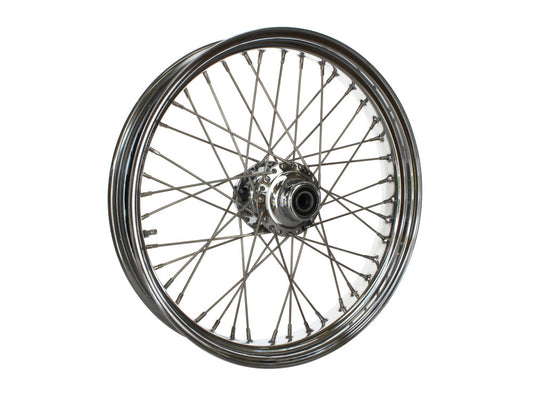 21in. x 3.5in. 40 Spoke Cross Laced Front Wheel - Chrome. Fits Softail Heritage 2011up, Deluxe 2011-2020, Slim 2012-2021 & Fatboy 2011-2017 - DNA Specialty
