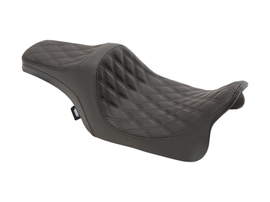Predator 3 Dual Seat with Black Double Diamond Lattice Stitch. Fits Most Touring 2008-2024 - Drag Specialties
