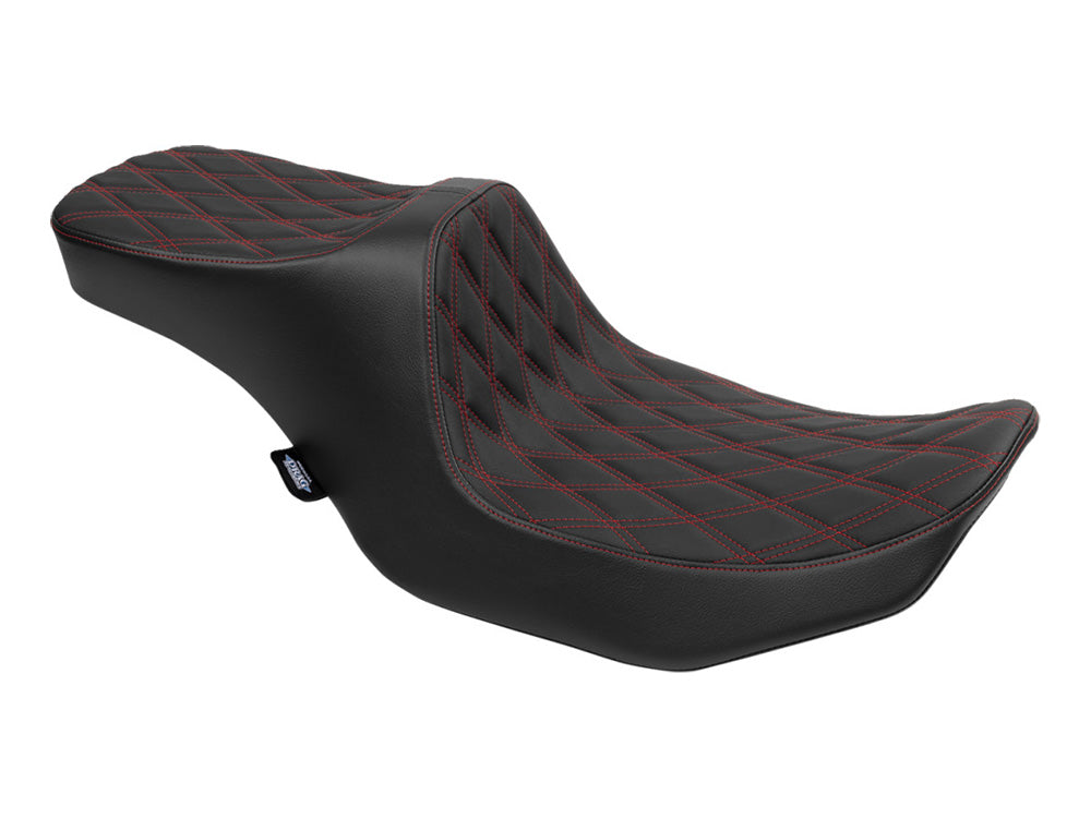 Predator 3, 2up Dual Seat with Red Double Diamond Lattice Stitch. Fits CVO Touring 2023up, Street Glide & Road Glide 2024up, Touring 2025up - Drag Specialties