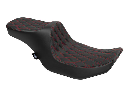 Predator 3, 2up Dual Seat with Red Double Diamond Lattice Stitch. Fits CVO Touring 2023up, Street Glide & Road Glide 2024up, Touring 2025up - Drag Specialties