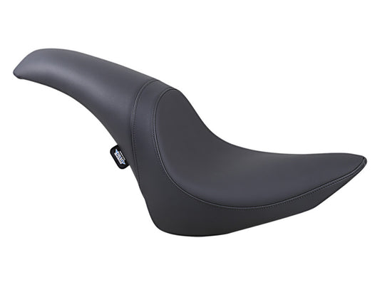 Predator Dual Seat - Smooth Solar Leather Black. Fits Softail 1984-1999. - Drag Specialties