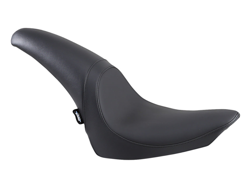 Predator Dual Seat - Smooth Solar Leather Black. Fits Softail 2000-2017 with 130 or 150 OEM Rear Tyre - Drag Specialties