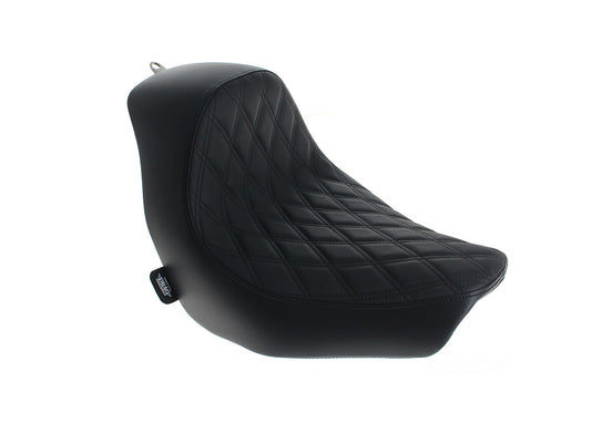 Solo Seat with Black Double Diamond Lattice Stitch. Fits Low Rider 2018up, Low Rider S 2020up & Low Rider ST 2022up - Drag Specialties
