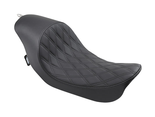 3/4 Low Solo Seat with Black Diamond Lattice Stitch. Fits Dyna 2006-2017 - Drag Specialties