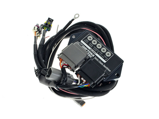External Ignition Module with Two Plugs. Fits Twin Cam 1999-2003 with Carburettor. Includes Wiring Harness. - Daytona Twin Tec