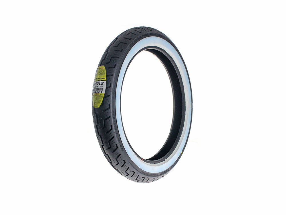 Dunlop D401 19in. Whitewall Front Tyre. 100/90-H19 - Dunlop