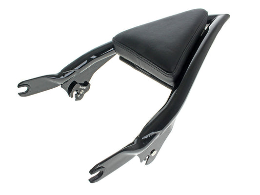 Diamond Stitch Apex Sissy Bar Backrest - Gloss Black. Fits Touring 2009up. - Factory 47 Handlebars