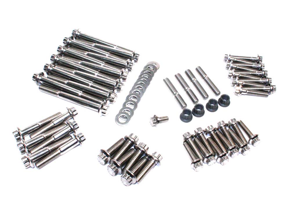 ARP 12 Point Engine Fastener Show Bike Kit. Fits Twin Cam 1999-2017. - Feuling