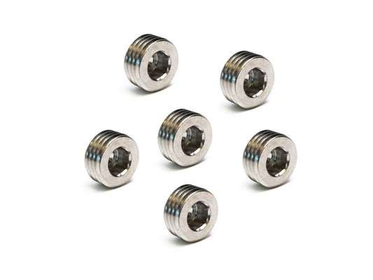 'Short' Motor Case Drain Plug - Pack 6. Fits Twin Cam 1999-2017 and Milwaukee-Eight 2017up. - Feuling