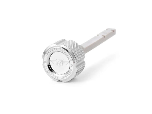 Magnetic Transmission Oil Dipstick - Knurled Silver. Fits Touring 2017up - Figurati Designs