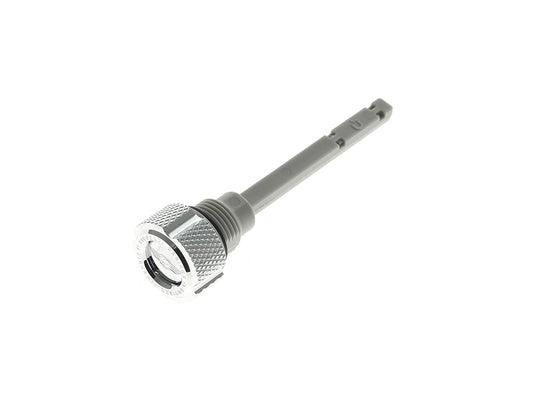 Magnetic Transmission Oil Dipstick - Knurled Silver. Fits Softail 2007up, Dyna 2006-2017 & Touring 2007-2016 - Figurati Designs