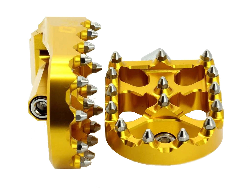 V2 MX Footpegs with HD Male Mount - Gold. - Flo Motorsports
