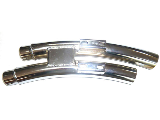 Quiet Mufflers for Sharp Curve Radius Exhaust with Cross-Over Chamber. Fits Softail 1986up (Inc Milwaukee-Eight), Breakout 2013up (Inc Milwaukee-Eight) & Dyna 2006-2017. - Freedom Performance Exhaust