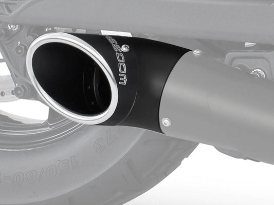 4.5in. Turnout Billet End Cap with Billet Elbow - Black - Freedom Performance Exhaust