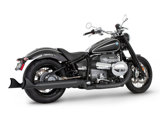 4in. Two-Step Slip-On Mufflers - Black with Sharktail Tips. Fits BMW R-18 2021up. - Freedom Performance Exhaust