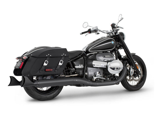 4in. Two-Step Slip-On Mufflers - Black with Sharktail Tips. Fits BMW R-18 Classic 2021up. - Freedom Performance Exhaust