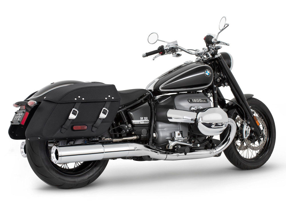 4.5in. Two-Step Slip-On Mufflers - Chrome with Chrome Straight Tips. Fits BMW R-18 Classic 2021up. - Freedom Performance Exhaust