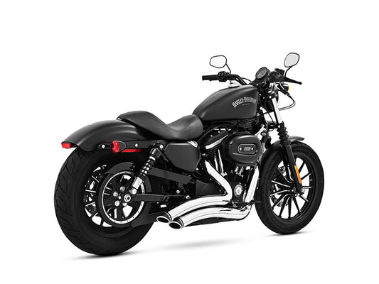 Sharp Curve Radius Exhaust - Chrome with Chrome End Caps. Fits Sportster 2004-2021 - Freedom Performance Exhaust