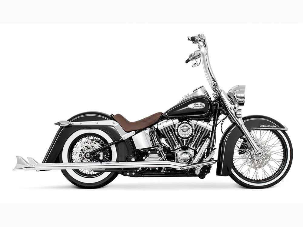 39in. True Dual SharkTail Exhaust - Chrome. Fits Softail 1997-2006 - Freedom Performance Exhaust