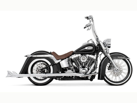 39in. True Dual SharkTail Exhaust - Chrome. Fits Softail 1997-2006 - Freedom Performance Exhaust