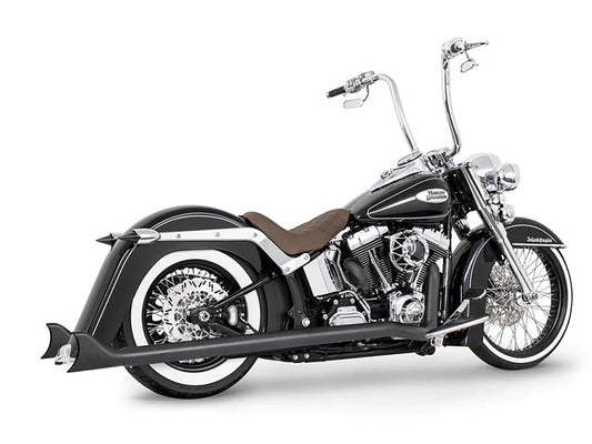 36in. Replacement SharkTail Muffer Set - Black. Only Fits Softail 1997-2017 Running Freedom SharkTail Exhaust Systems. - Freedom Performance Exhaust