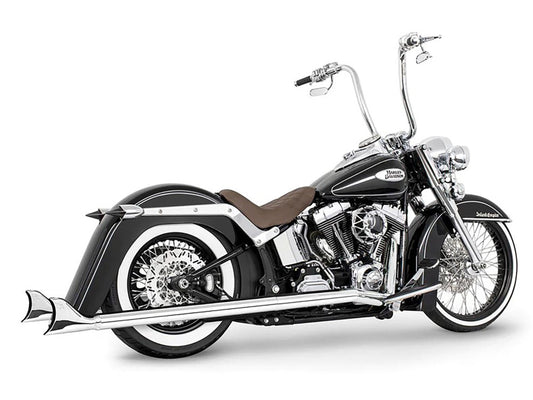 39in. Replacement SharkTail Muffer Set - Chrome. Only Fits Softail 1997-2017 Running Freedom SharkTail Exhaust Systems. - Freedom Performance Exhaust
