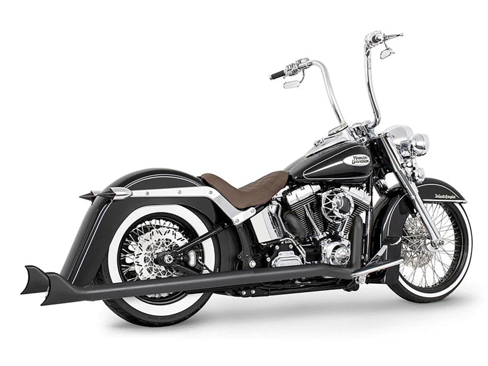 39in. Replacement SharkTail Muffer Set - Black. Only Fits Softail 1997-2017 Running Freedom SharkTail Exhaust Systems. - Freedom Performance Exhaust
