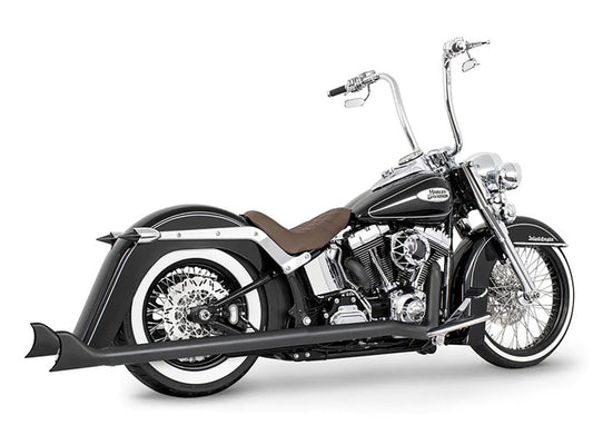 39in. Replacement SharkTail Muffer Set - Black. Only Fits Softail 1997-2017 Running Freedom SharkTail Exhaust Systems. - Freedom Performance Exhaust