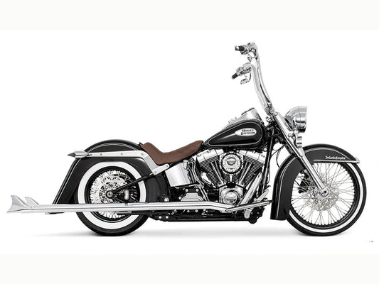 42in. True Dual SharkTail Exhaust - Chrome. Fits Softail 2007-2017 - Freedom Performance Exhaust