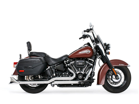 33in. True Dual SharkTail Exhaust - Chrome. Fits Softail 2018up. - Freedom Performance Exhaust