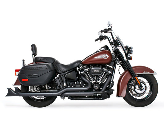 36in. True Dual SharkTail Exhaust - Black. Fits Softail 2018up. - Freedom Performance Exhaust