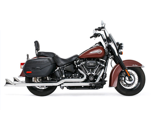 39in. True Dual SharkTail Exhaust - Chrome. Fits Softail 2018up. - Freedom Performance Exhaust